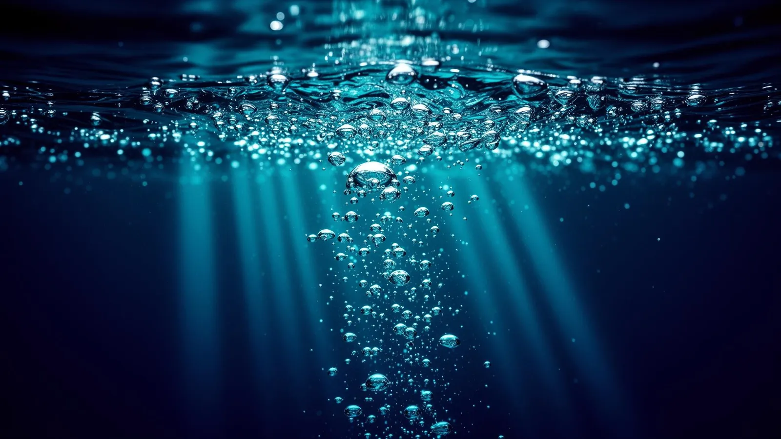Macro view of luminous nanobubbles suspended in clear water